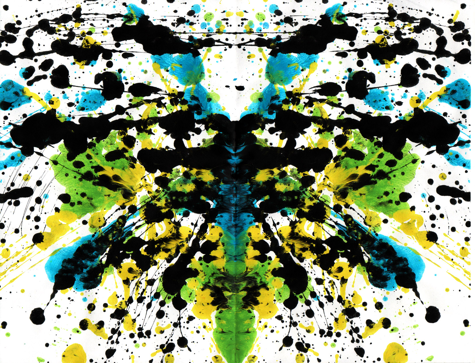 Abstract symmetrical paint splatter
