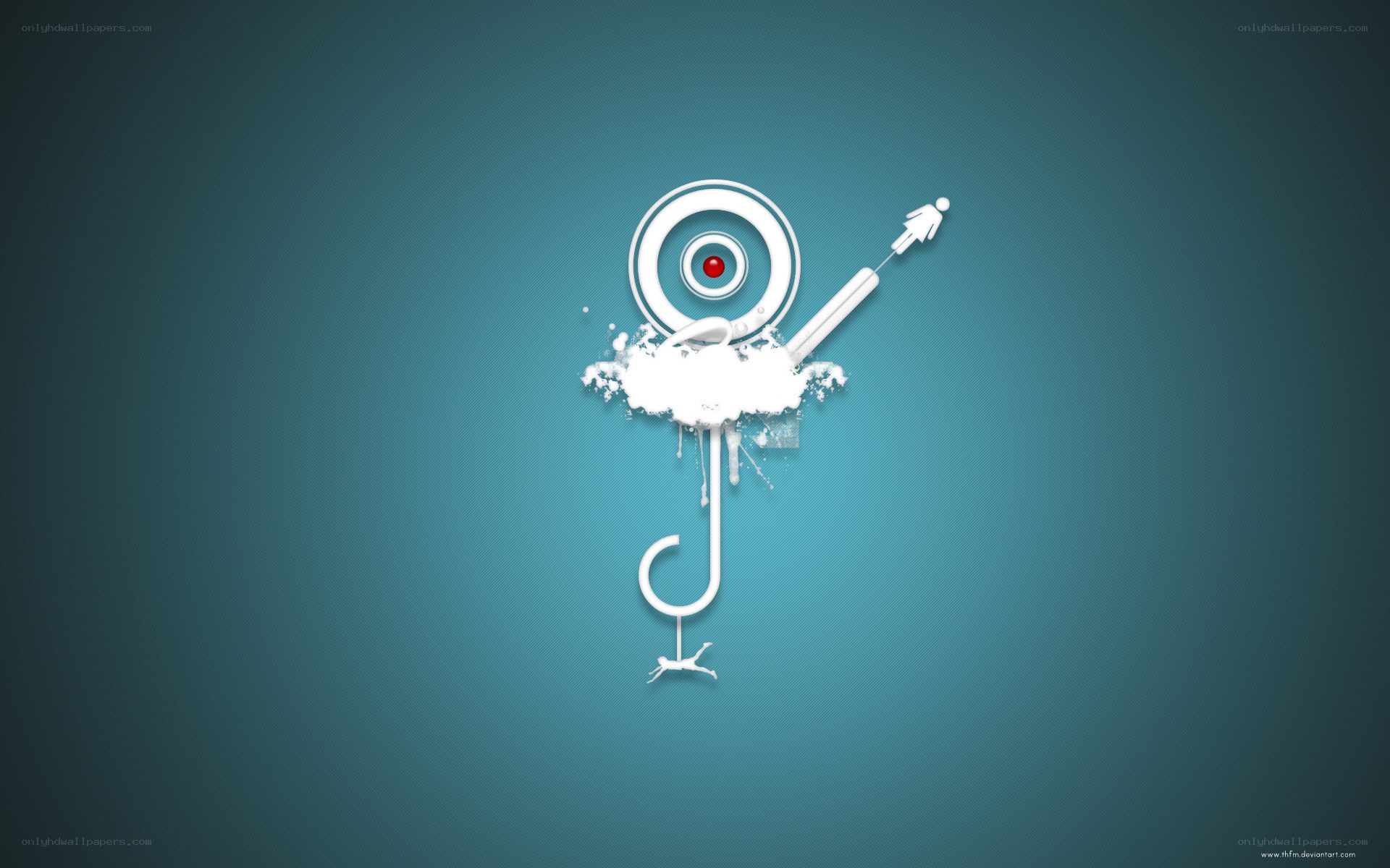 abstract target and figure art