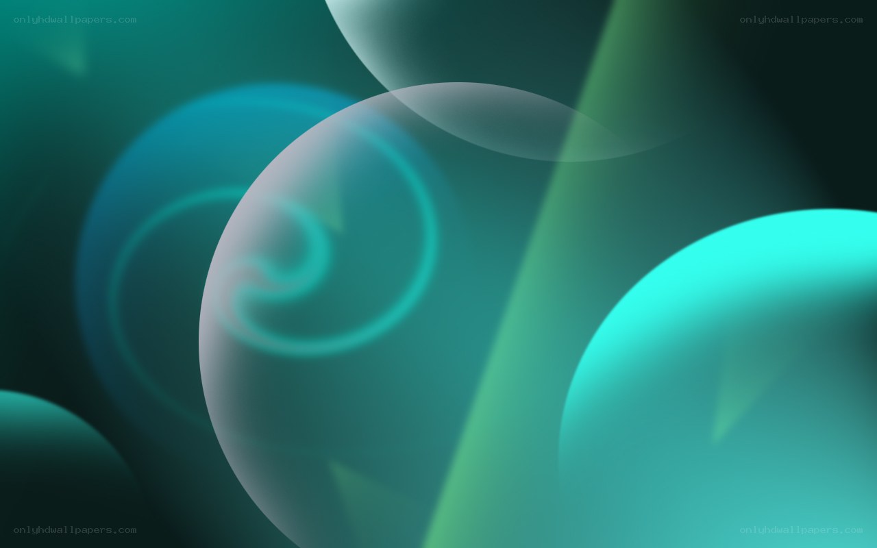 abstract teal and green spheres