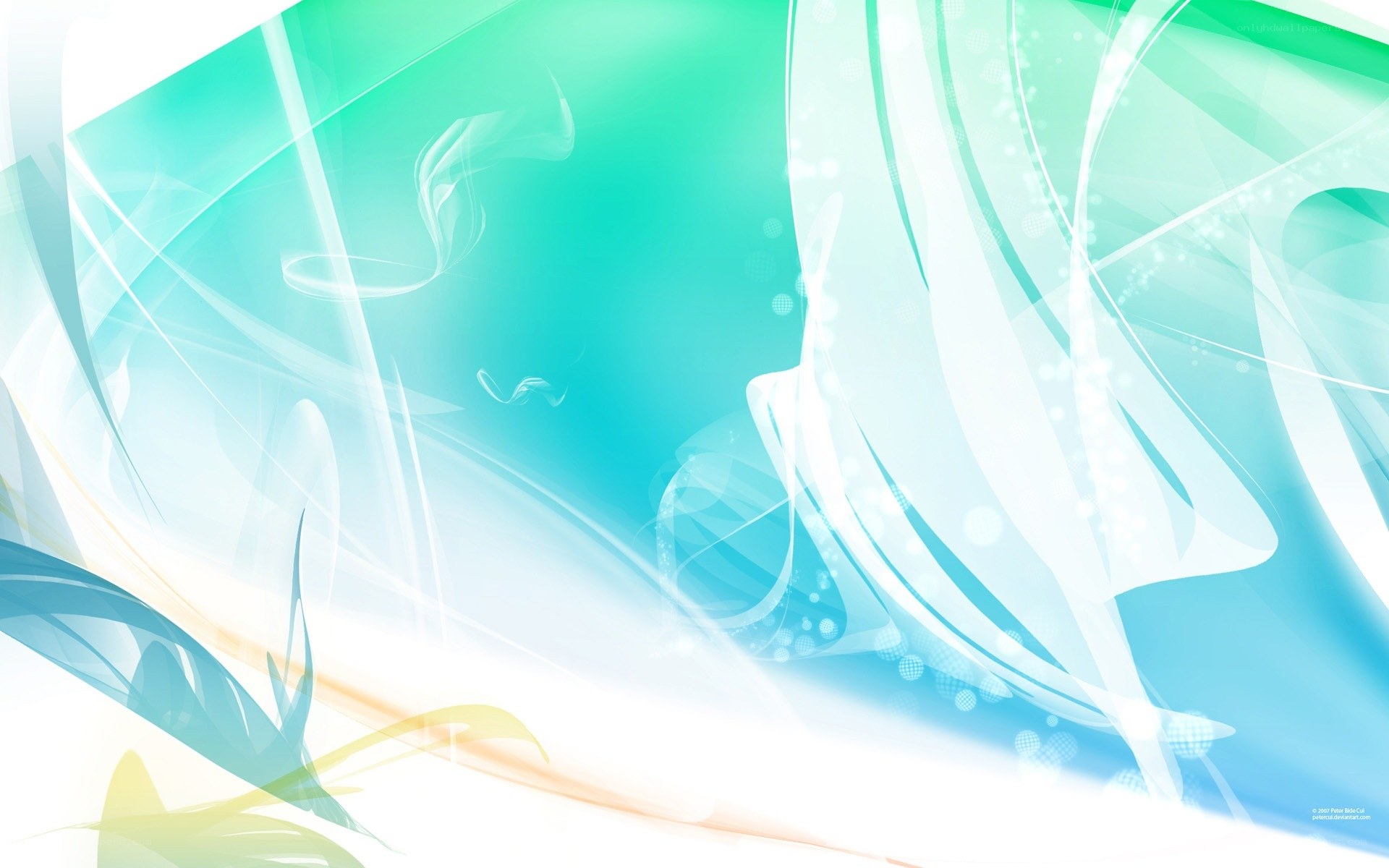 abstract teal and white swirls