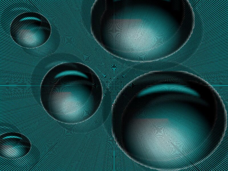 Abstract teal bubble pattern
