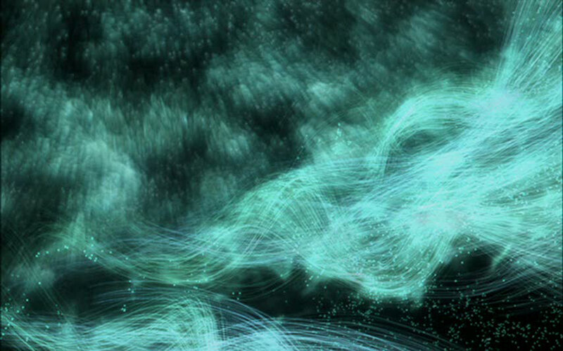 Abstract teal energy flow