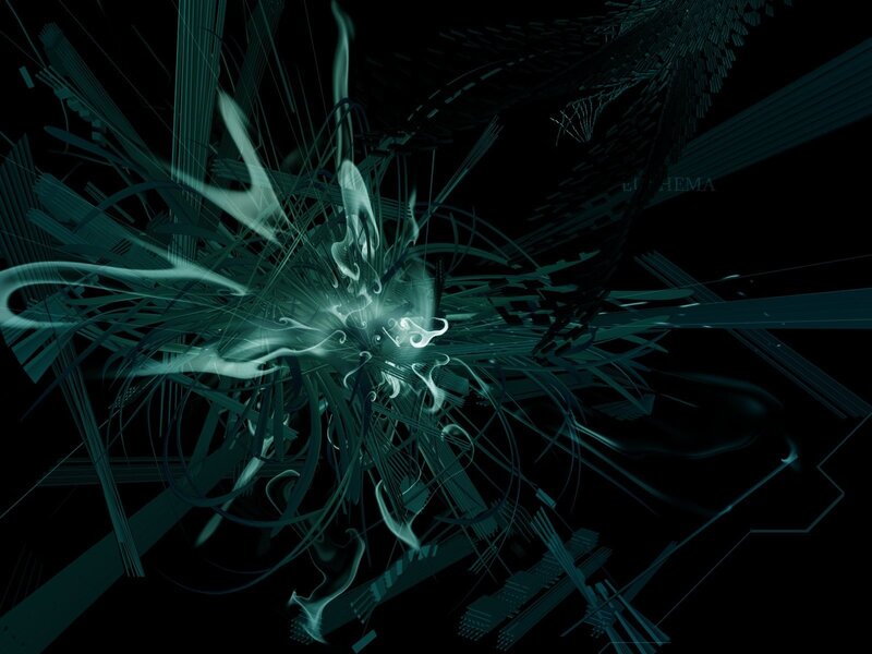 Abstract teal fractal explosion