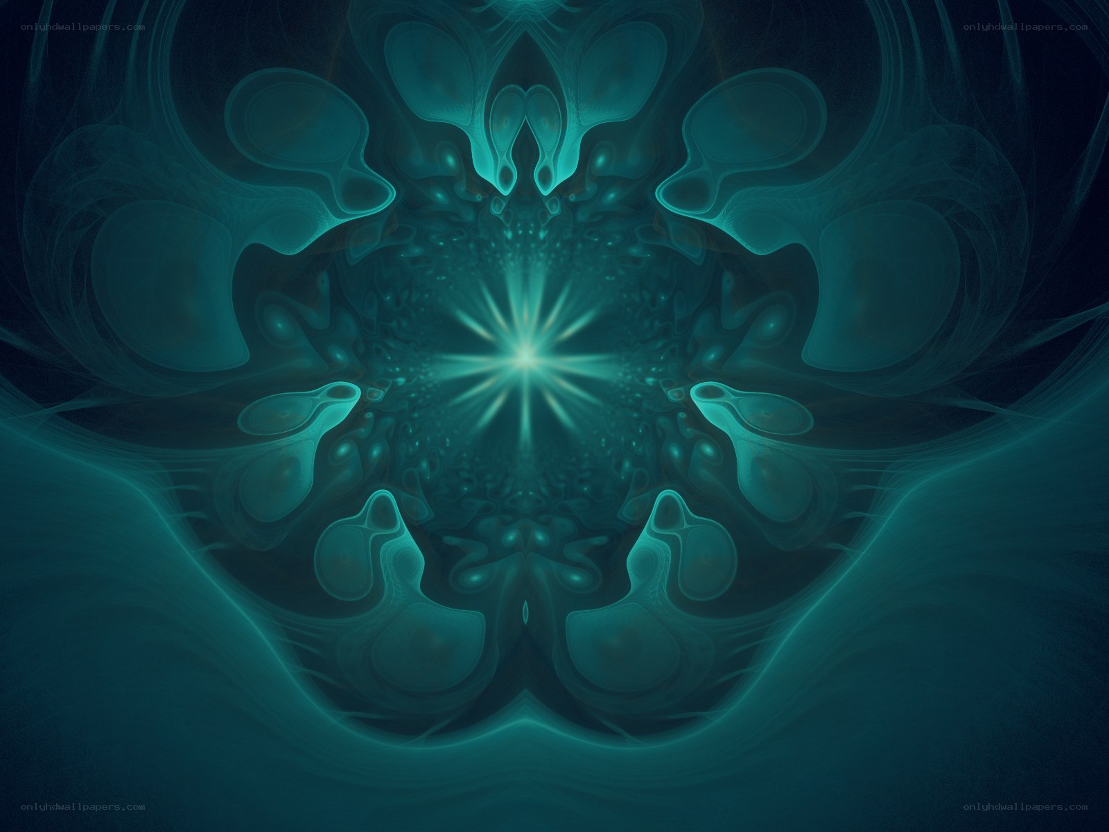 Abstract teal fractal pattern