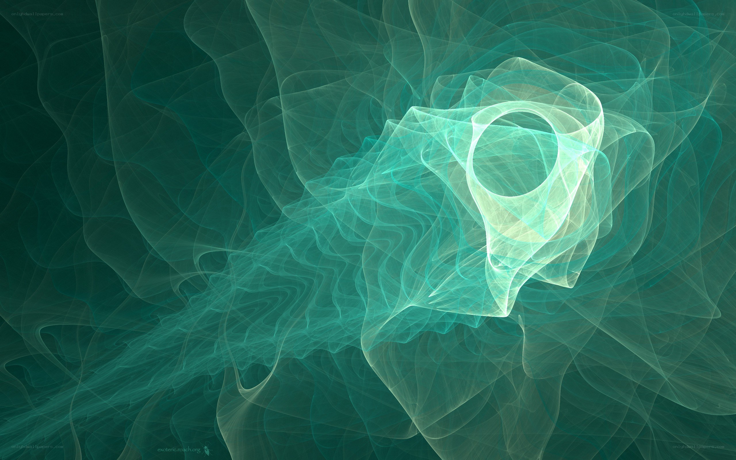 Abstract teal fractal swirl