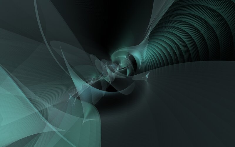 abstract teal fractal tunnel