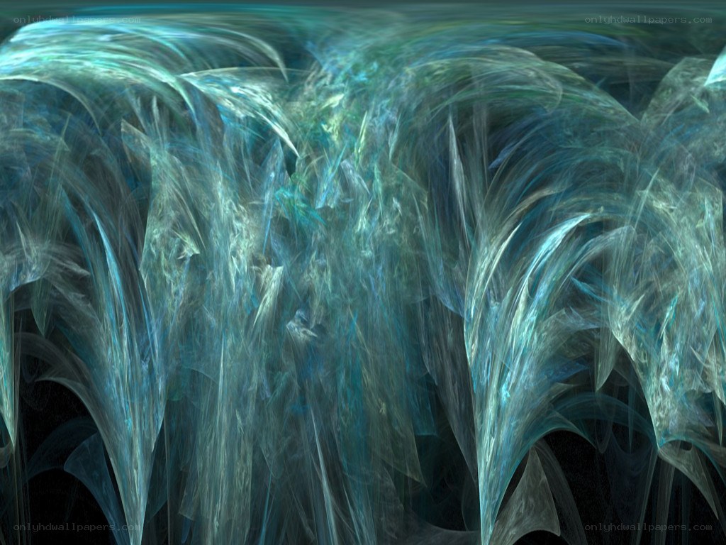 Abstract teal fractal waves