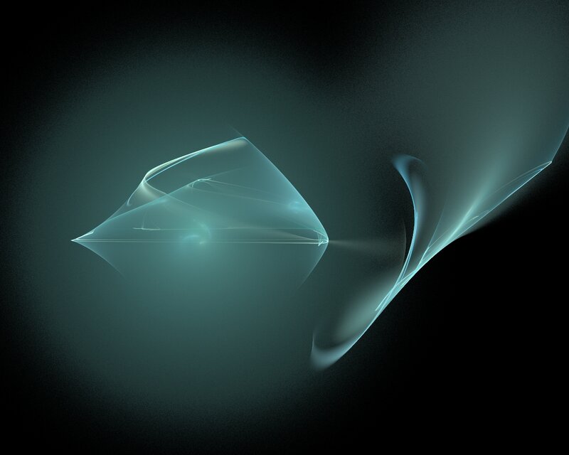 Abstract teal light forms