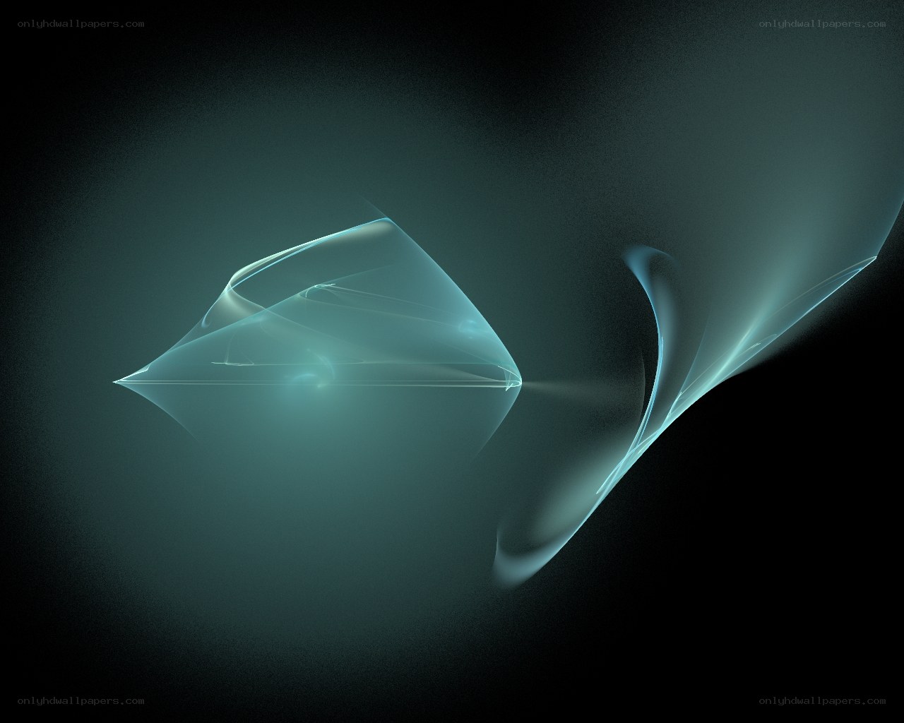 Abstract teal light forms
