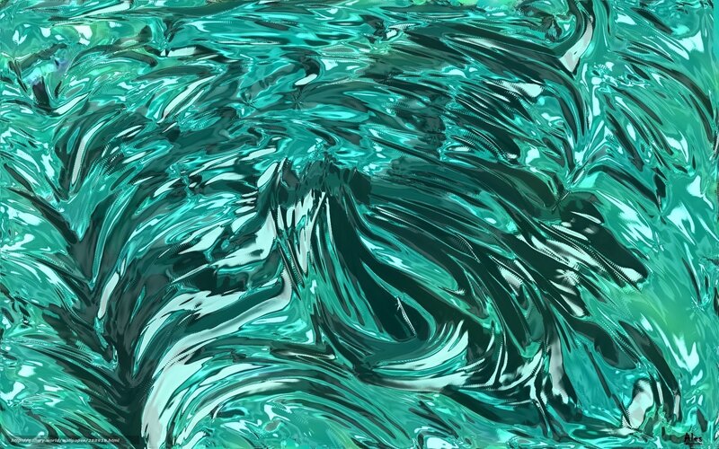 Abstract teal liquid swirl