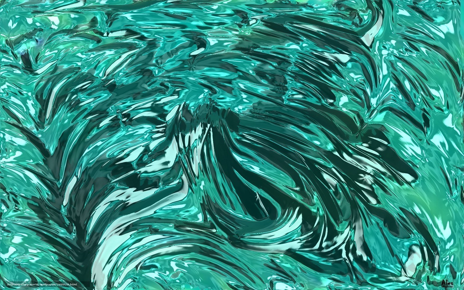 Abstract teal liquid swirl