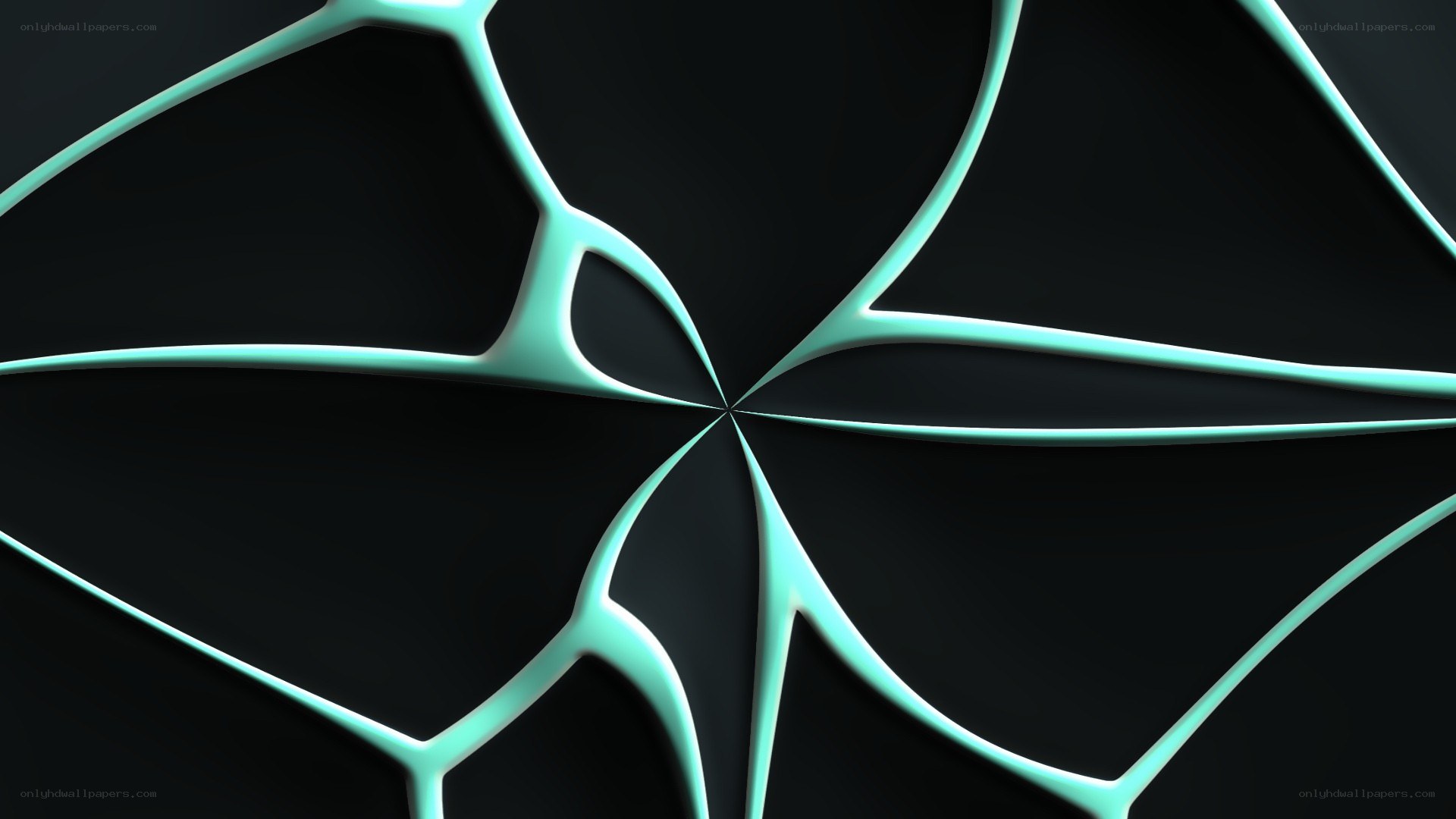 abstract teal pattern on black