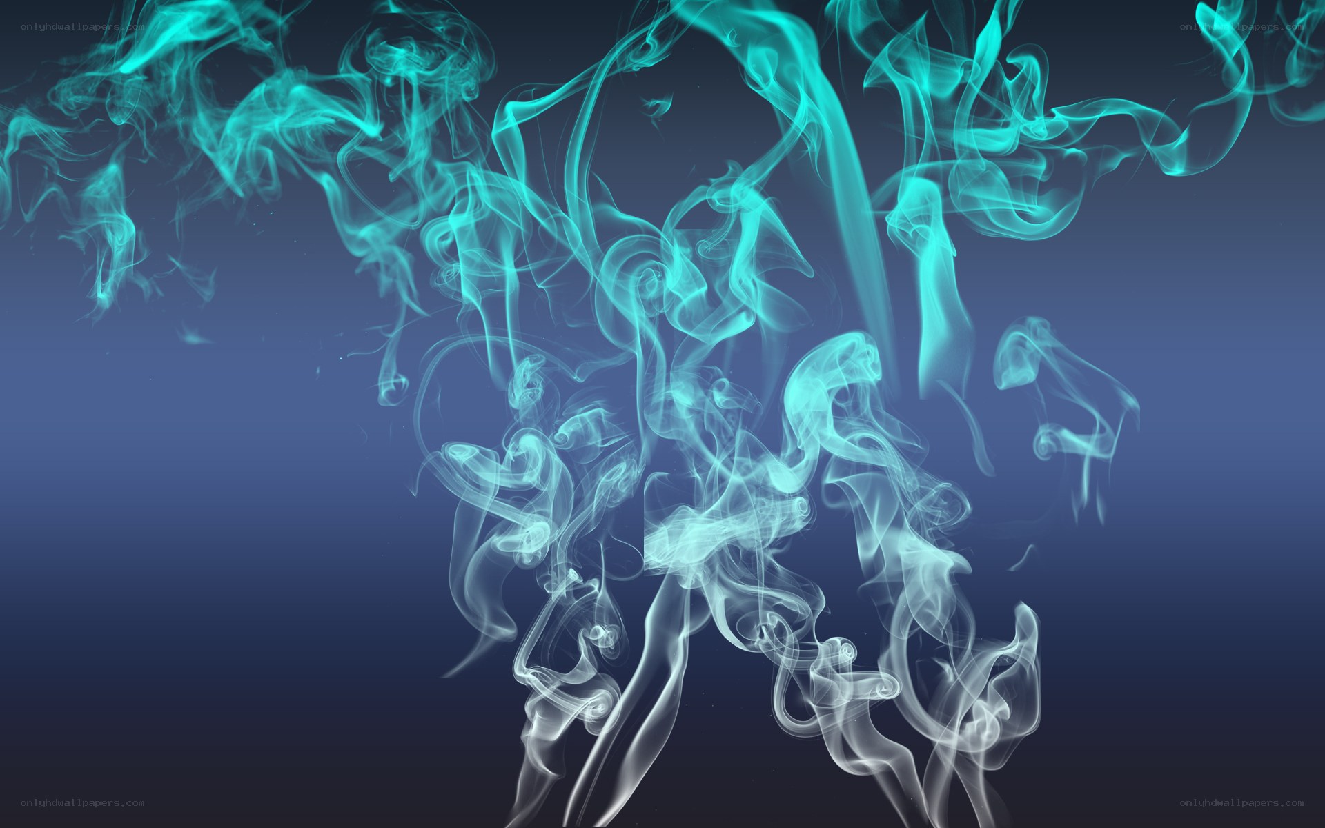 Abstract teal smoke swirls