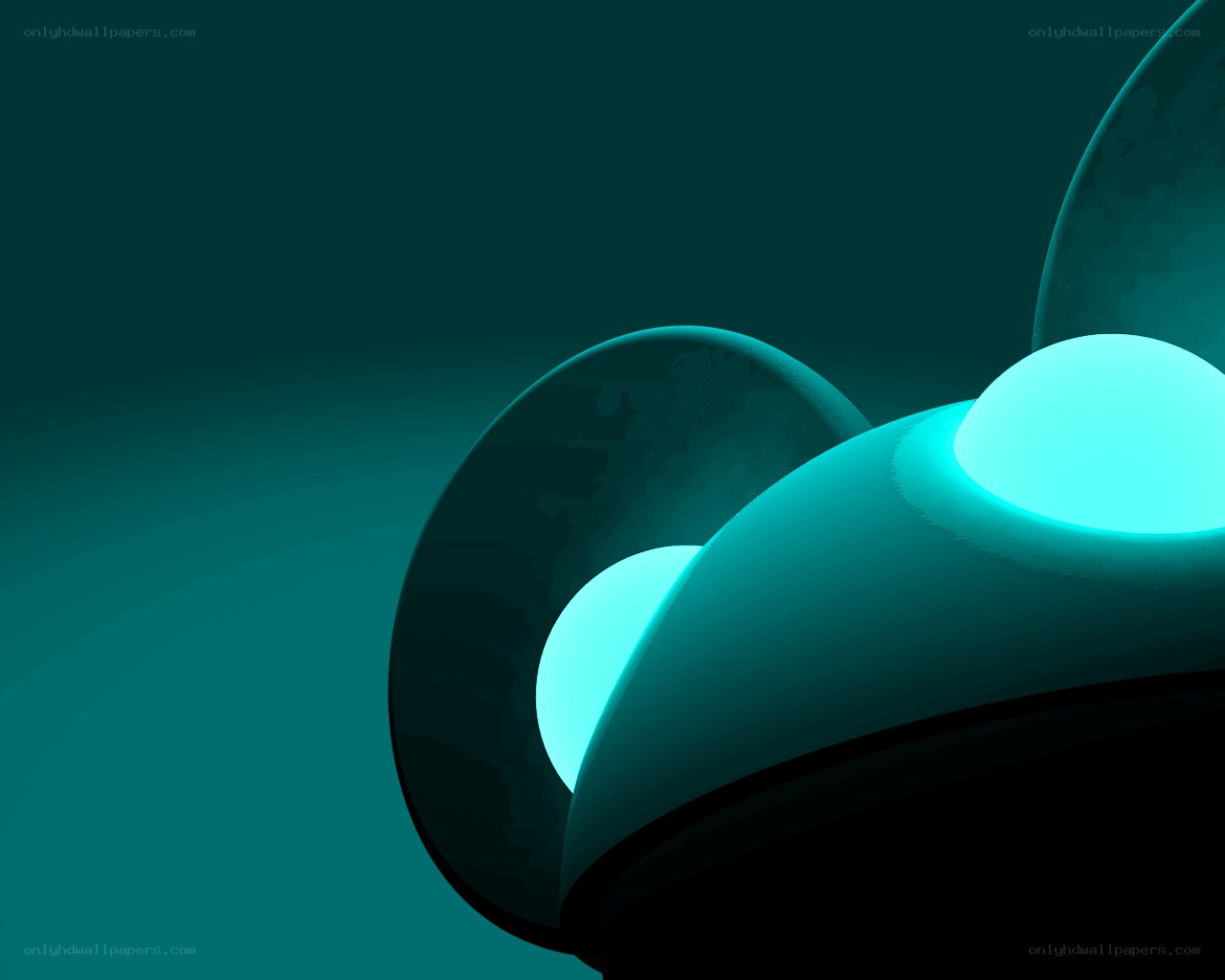 abstract teal spheres