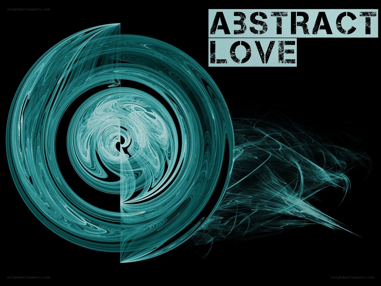 Abstract teal spiral design