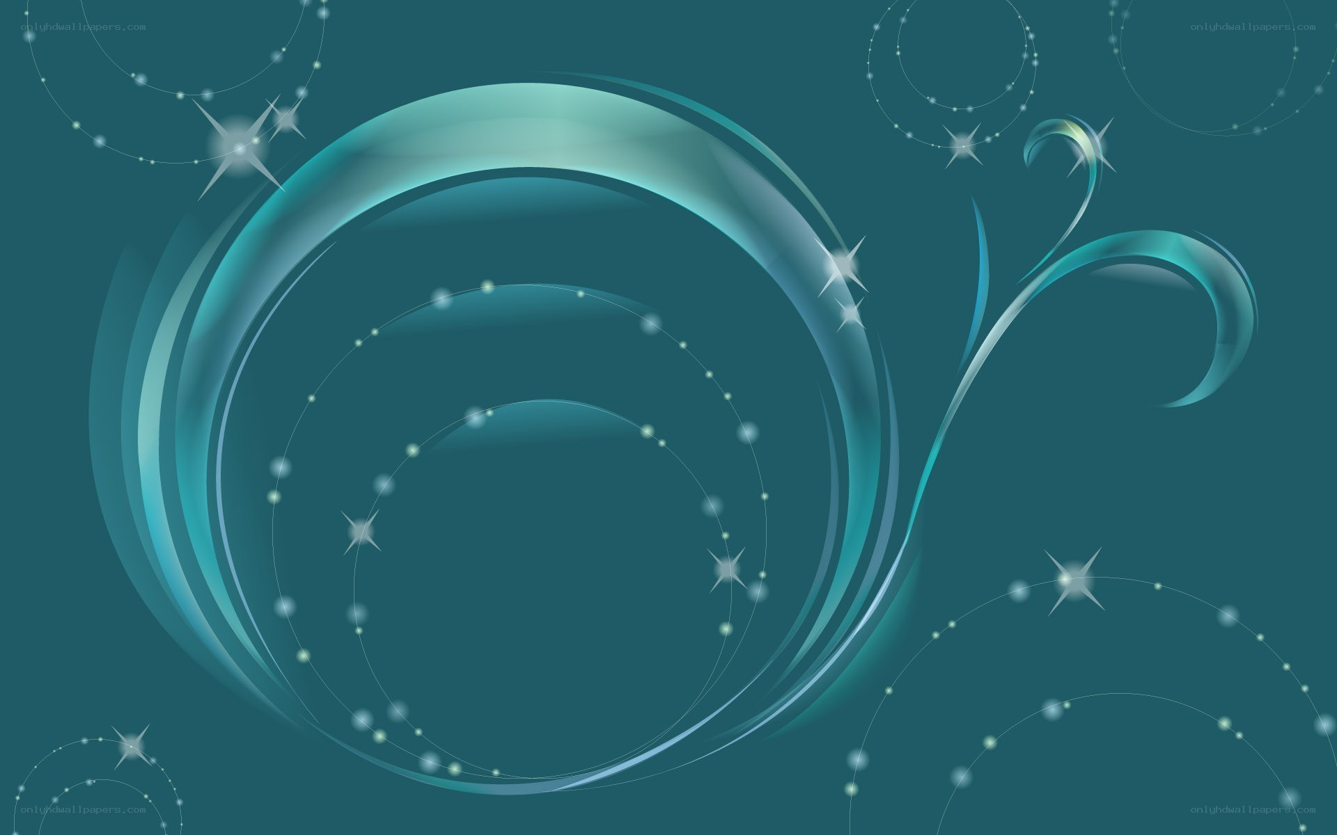 abstract teal swirl design