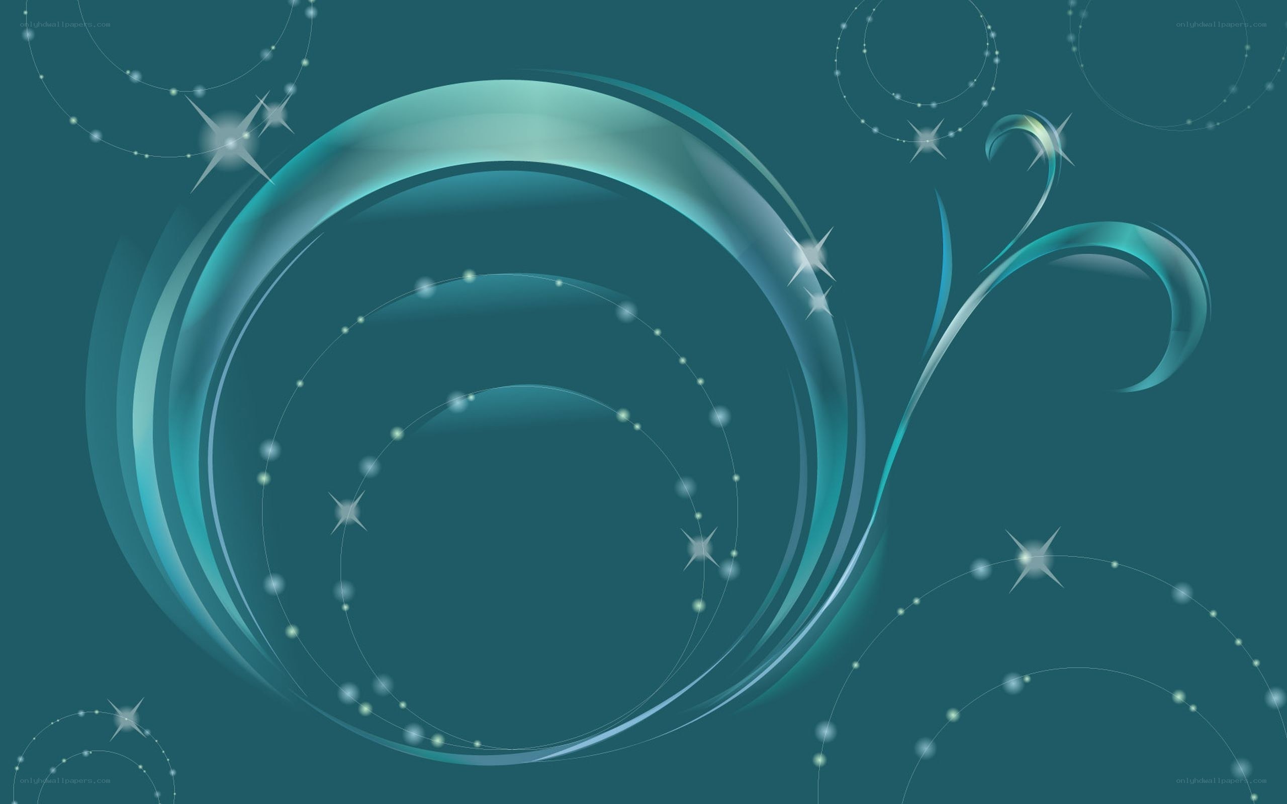 abstract teal swirl design