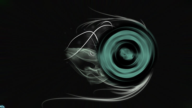 abstract teal swirl design