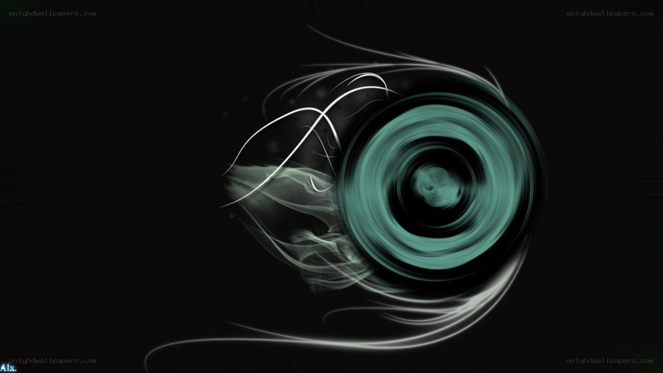 abstract teal swirl design