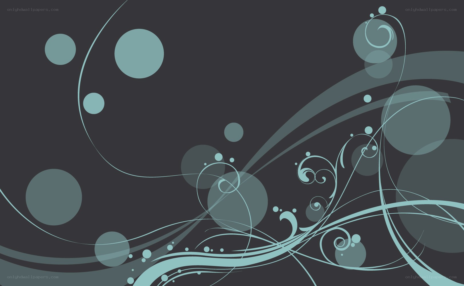 abstract teal swirls on dark background