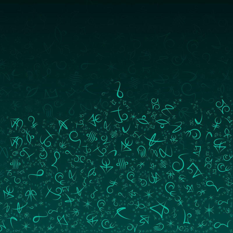 Abstract Teal Symbols