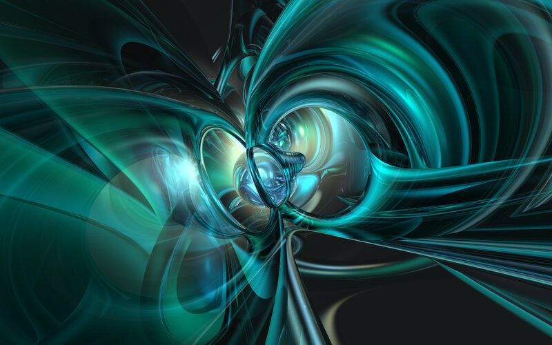 Abstract teal vortex swirl