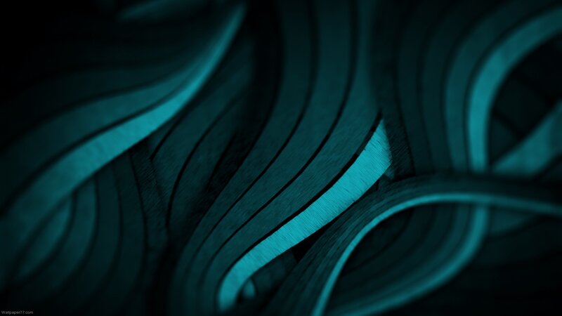 Abstract Teal Waves — Dark