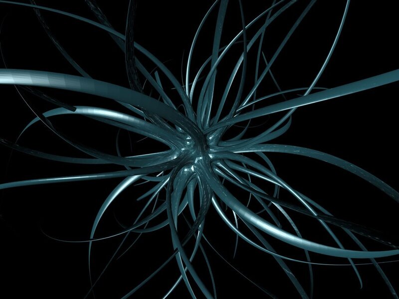 Abstract teal wireframe structure