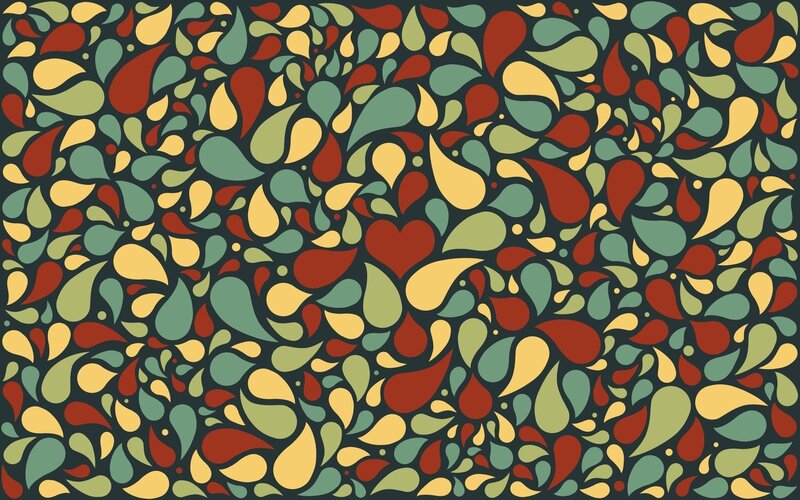 Abstract Teardrop Pattern — Red, Calm, Vector Art