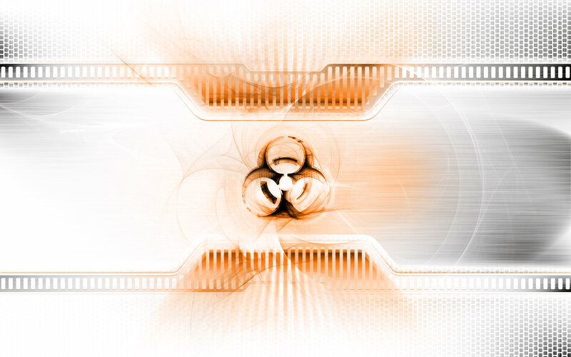 abstract tech background with biohazard symbol