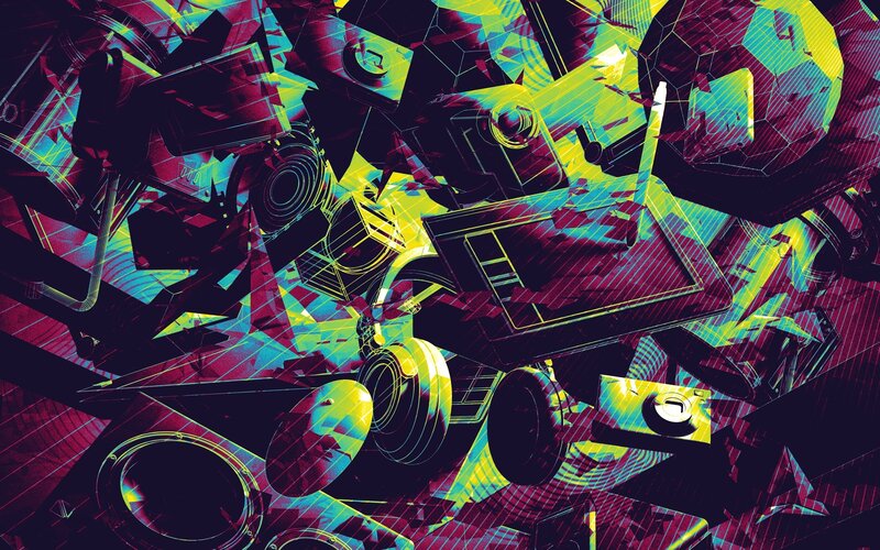 abstract tech collage