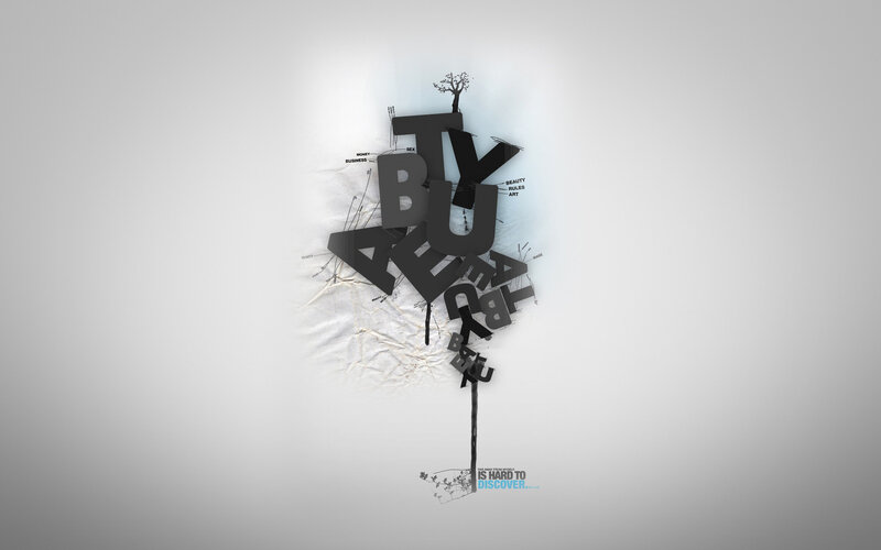 Abstract Text Art — Gray