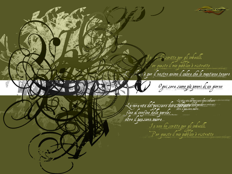 Abstract Text Design — Olive Green