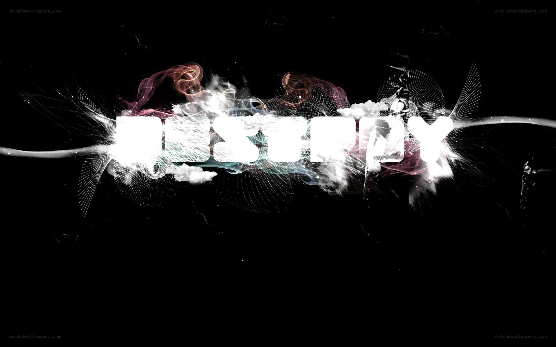 abstract text design with smoke