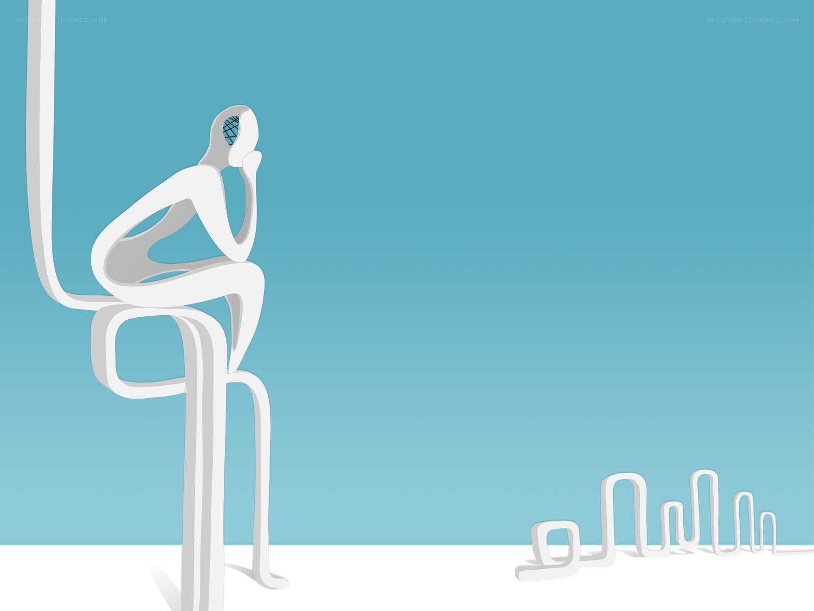 Abstract thinker sculpture