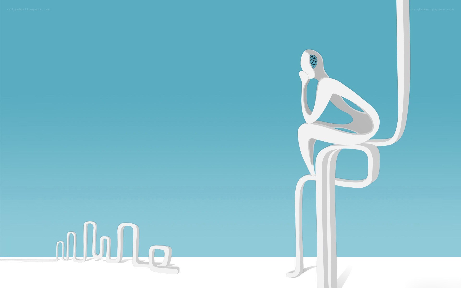 Abstract thinker sculpture