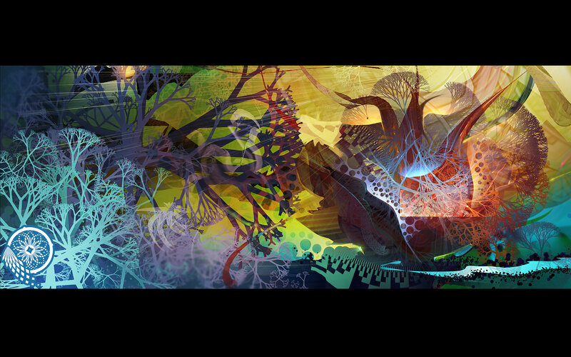 abstract tree forest collage