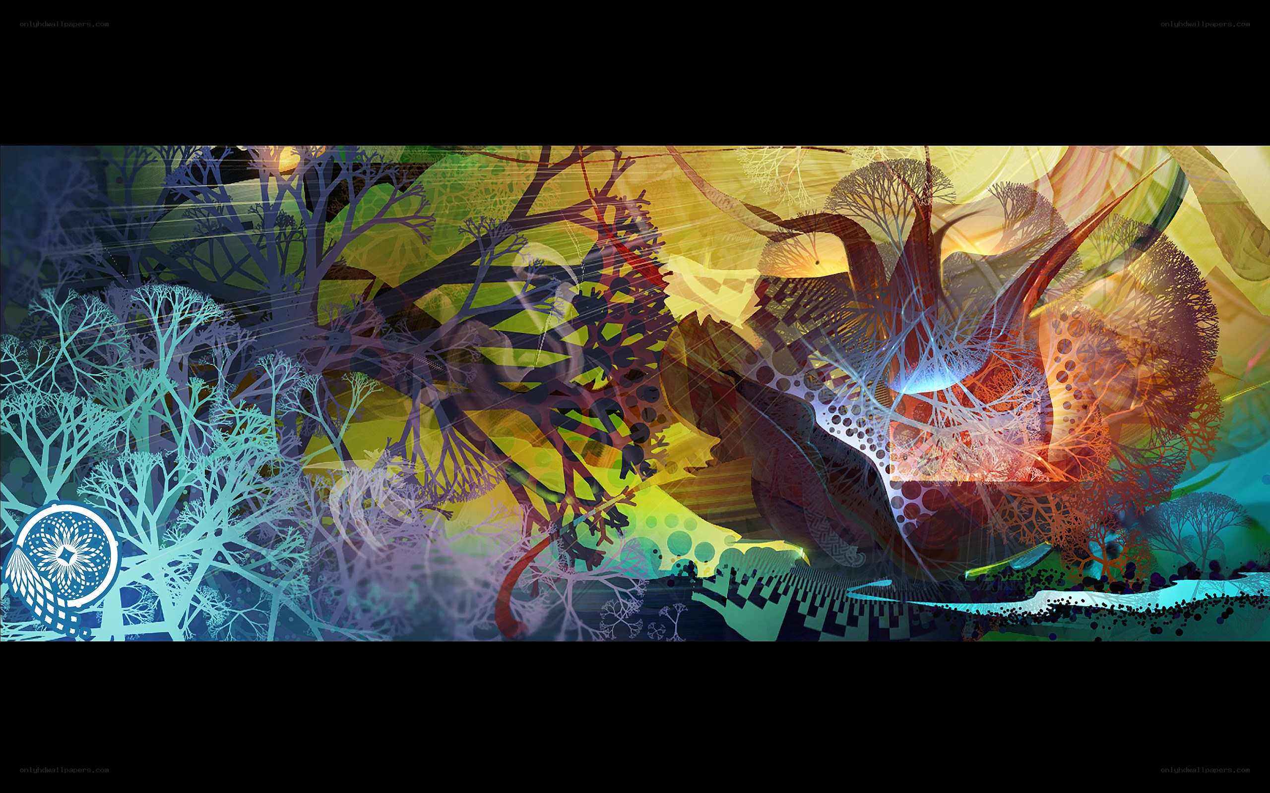 abstract tree forest collage