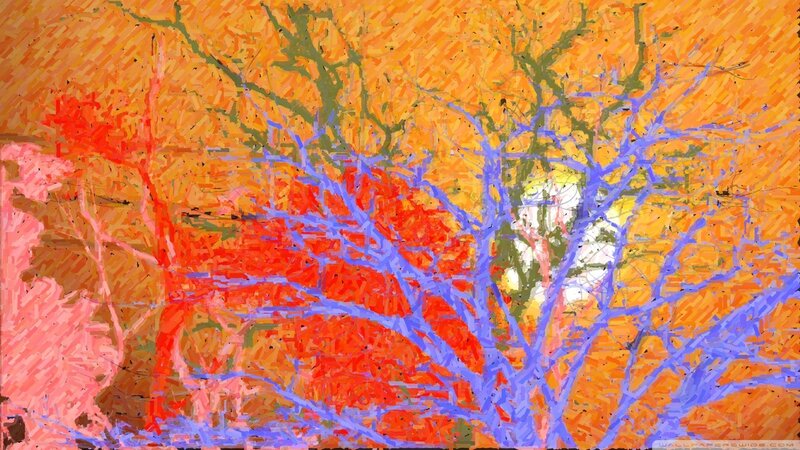 Abstract tree in autumn colors