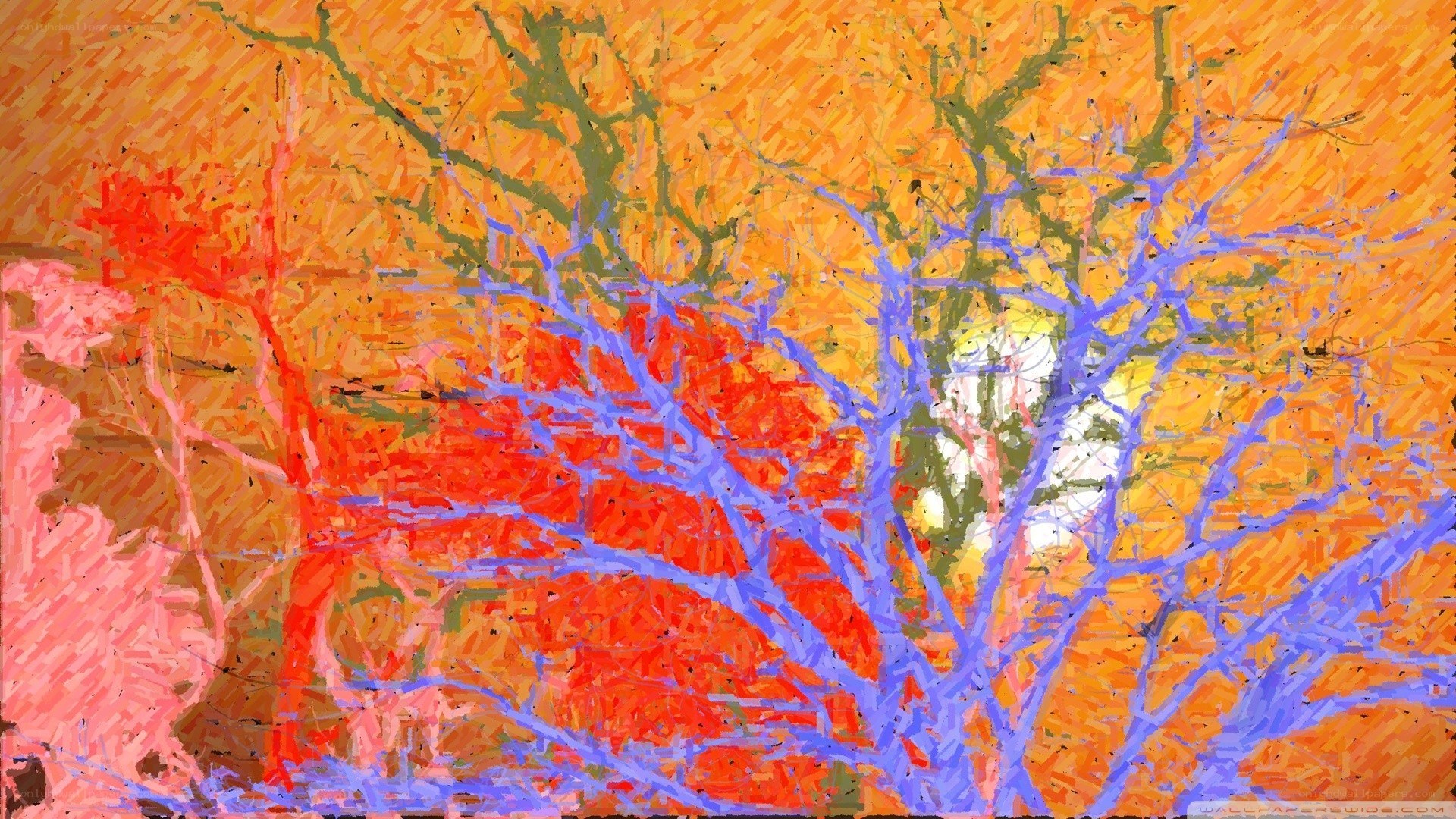 Abstract tree in autumn colors