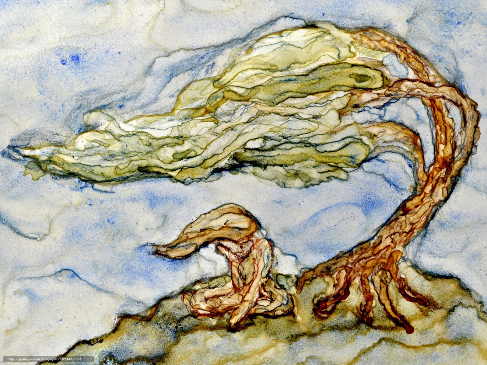 Abstract tree in watercolor