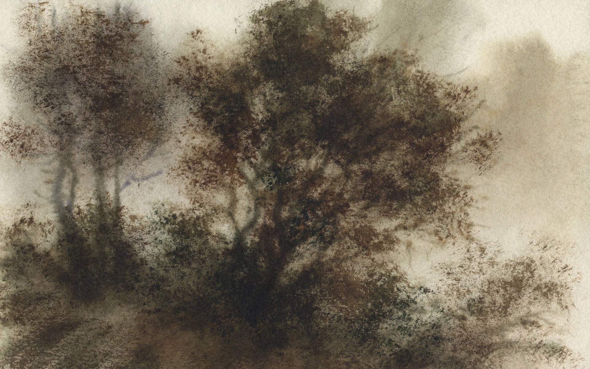Abstract tree landscape painting