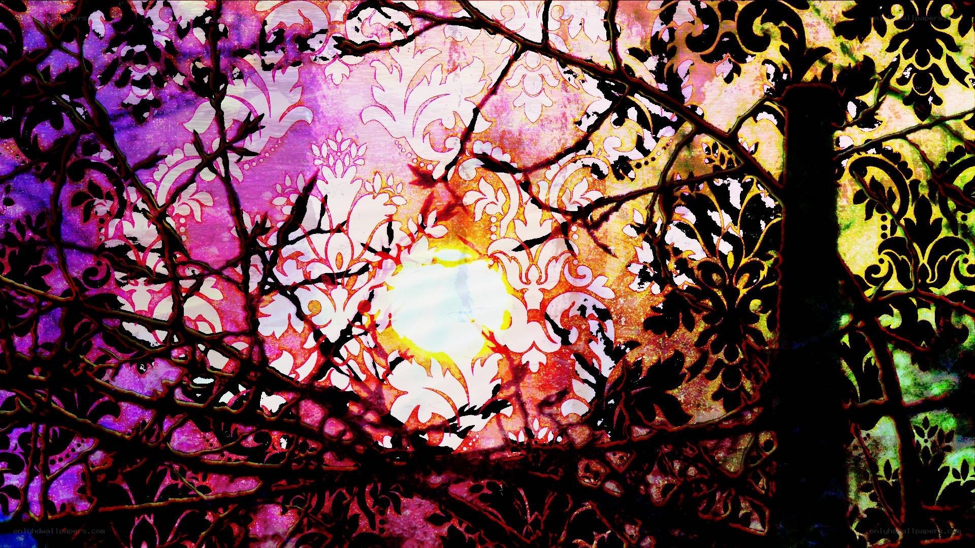 abstract tree pattern with light