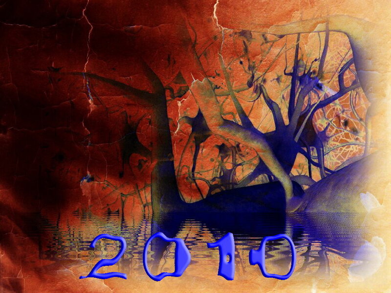 Abstract tree reflection with year