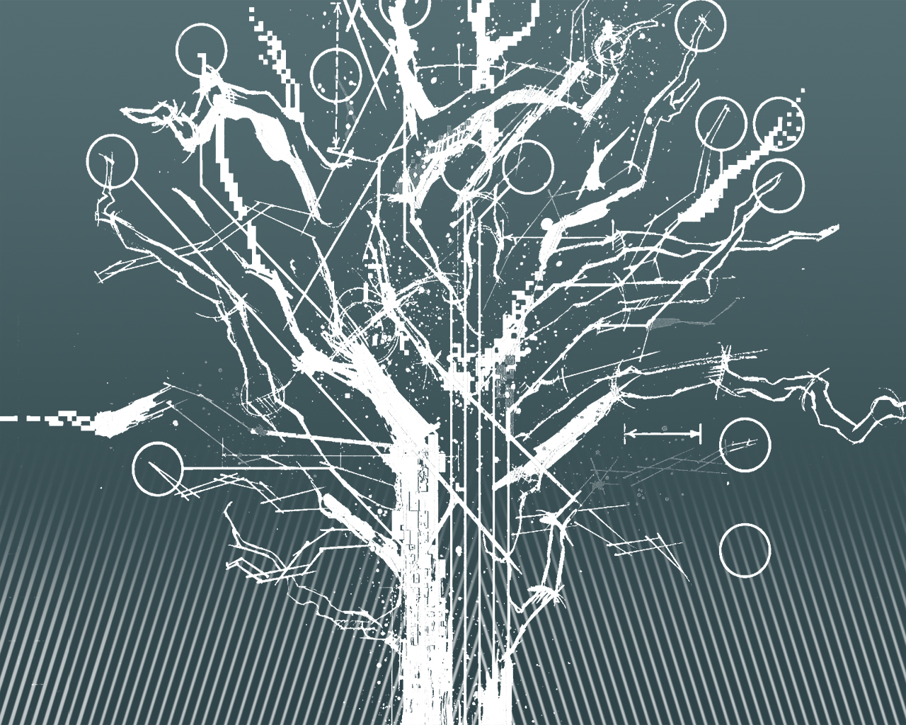 Abstract tree with digital elements