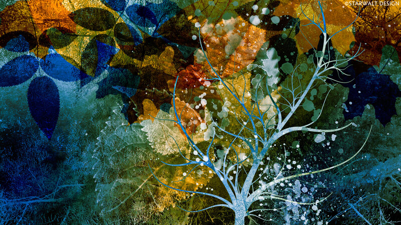 Abstract Tree with Leaves