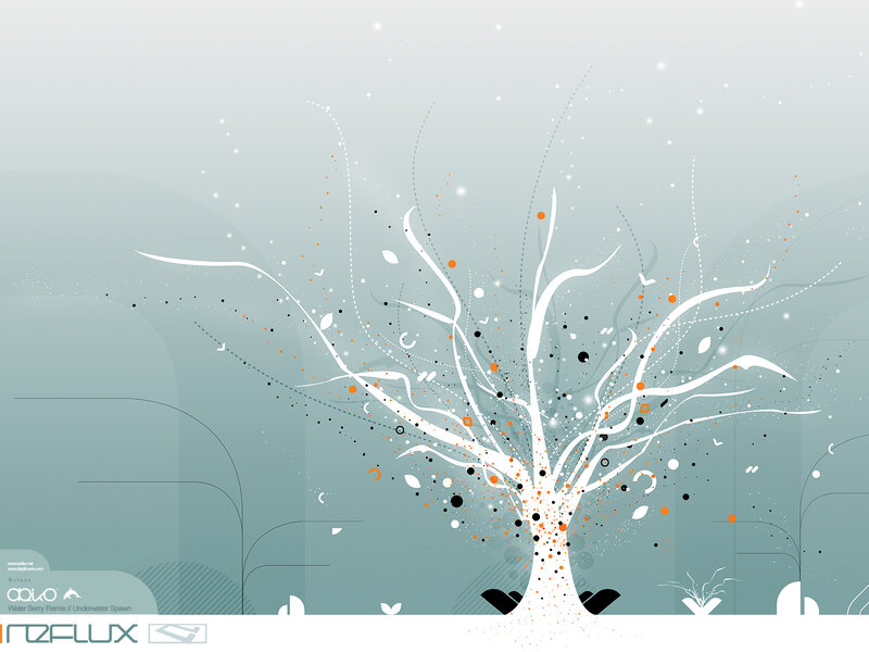 abstract tree with particles