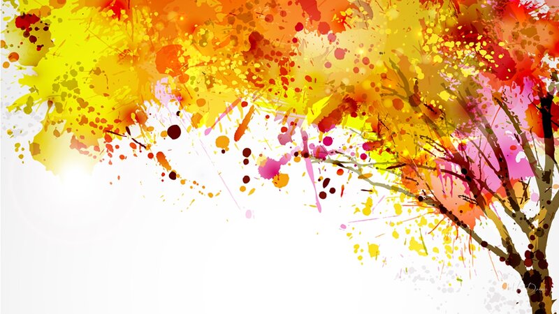 Abstract Tree with Splatters — Yellow