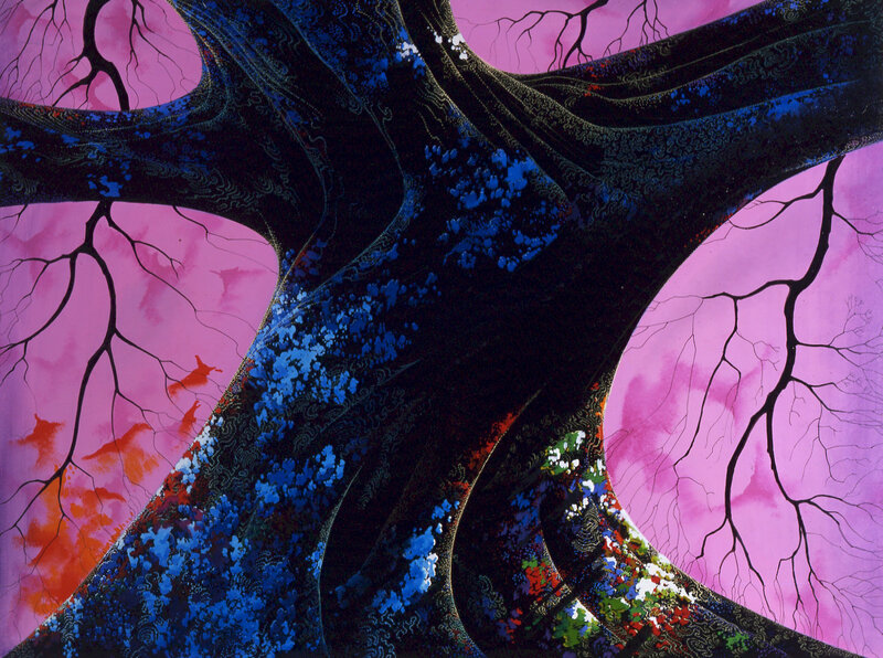 Abstract tree with vibrant colors
