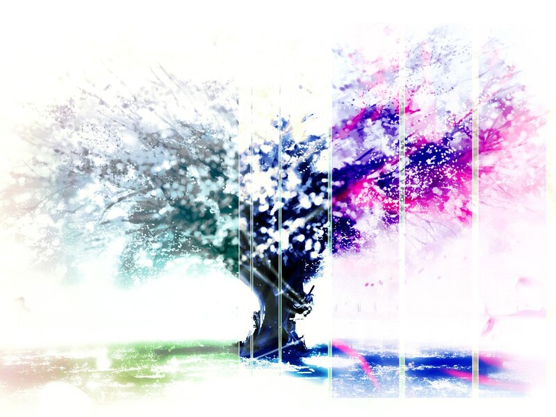 abstract tree with vibrant colors